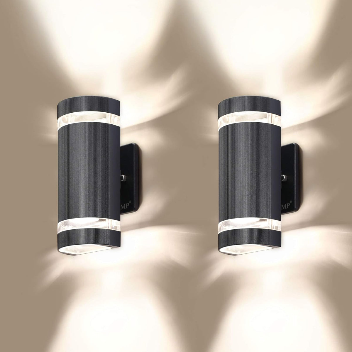 2 Pack Semi Cylinder Up and Down Lights Aluminum Waterproof Outdoor Wall Lamps U960