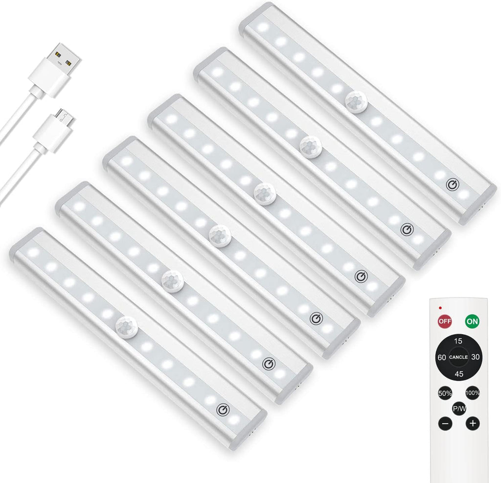 Rechargeable Dimmable LED Under Cabinet Lights 6 Pack 3 Colors M198525