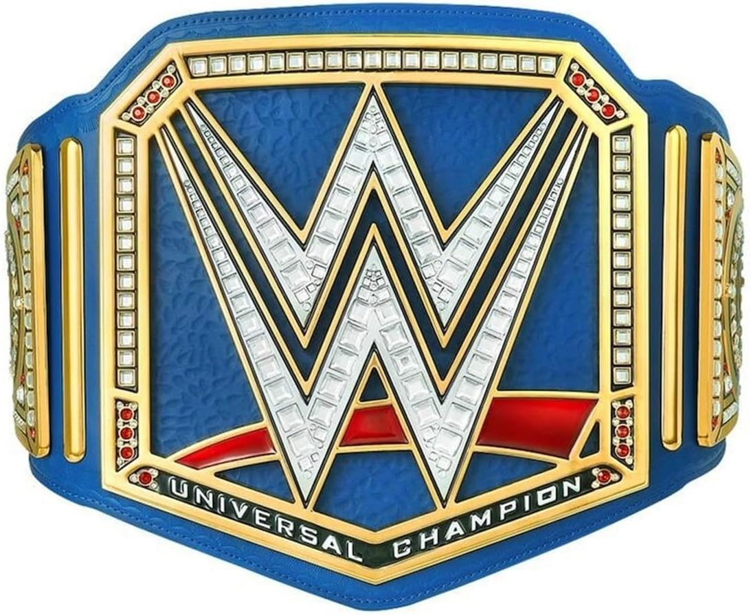 Blue Universal Championship Title Belt with Metallic Sideplates and Adjustable Strap B239
