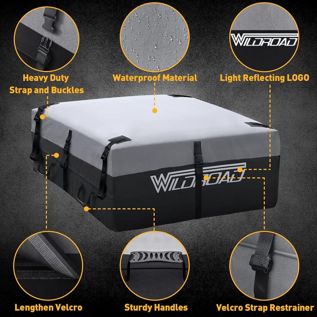 21 Cubic Feet Waterproof Soft-Shell Rooftop Cargo Carrier Bag L5497