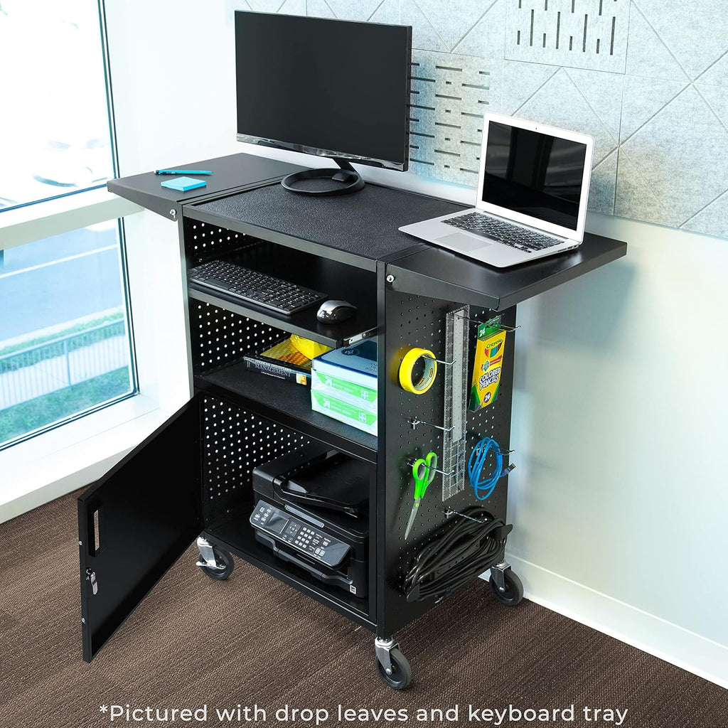 AV Cart with Pegboard Siding and 12 Hooks S35187