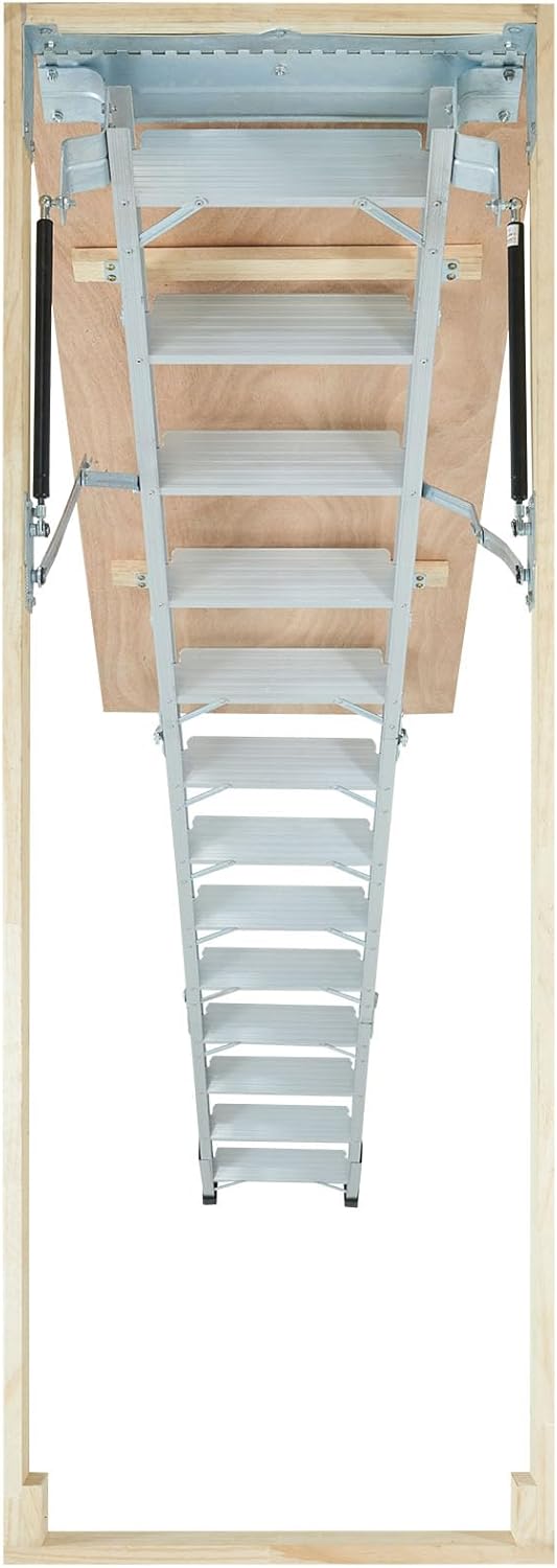 Attic Ladder, 350-pound Capacity, 22.5" x 63", Aluminium Extension P868972