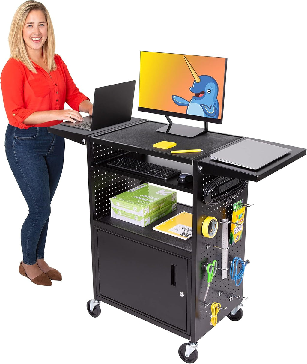 AV Cart with Pegboard Siding and 12 Hooks S35187