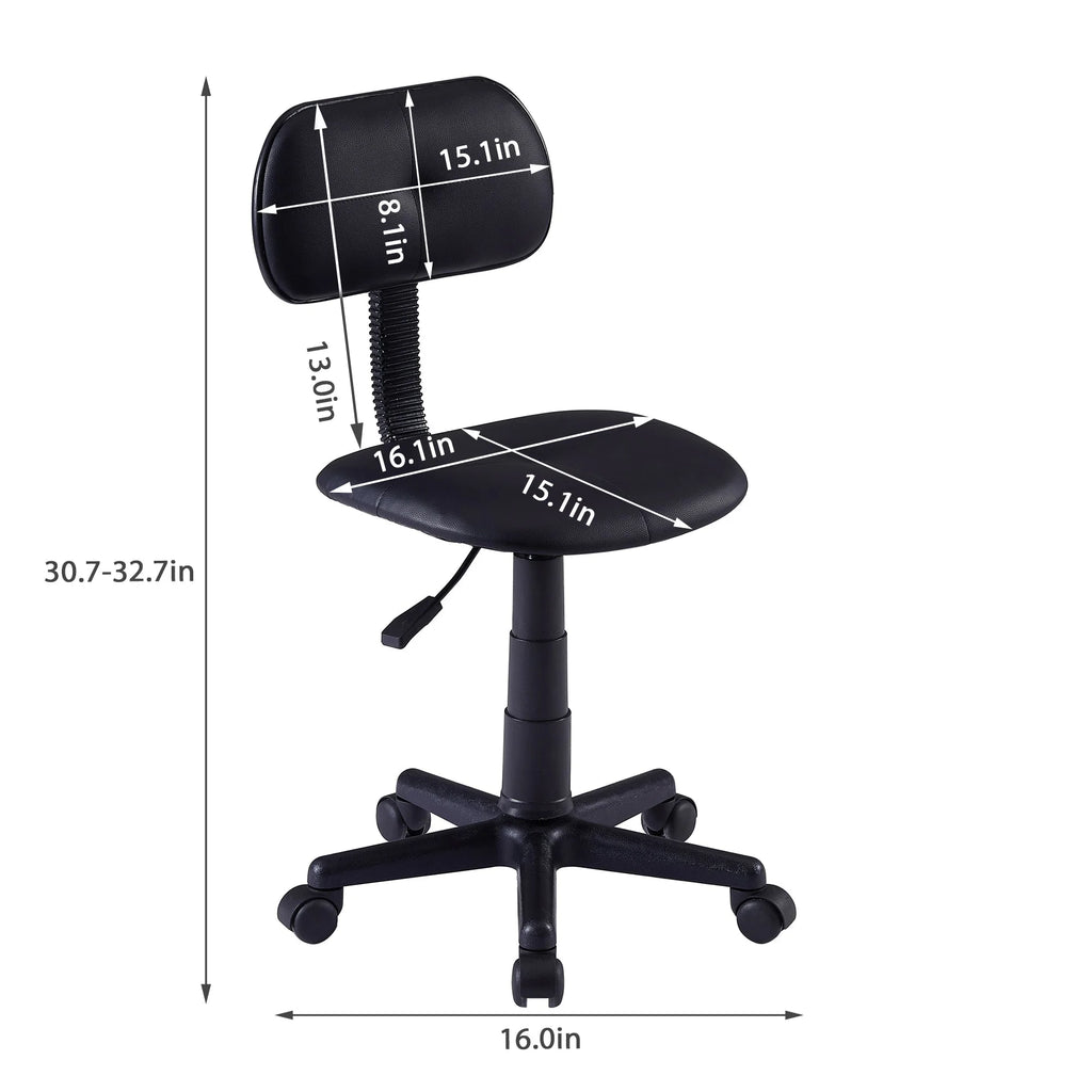 Black Adjustable Height Ergonomic Swivel Office Chair H89379