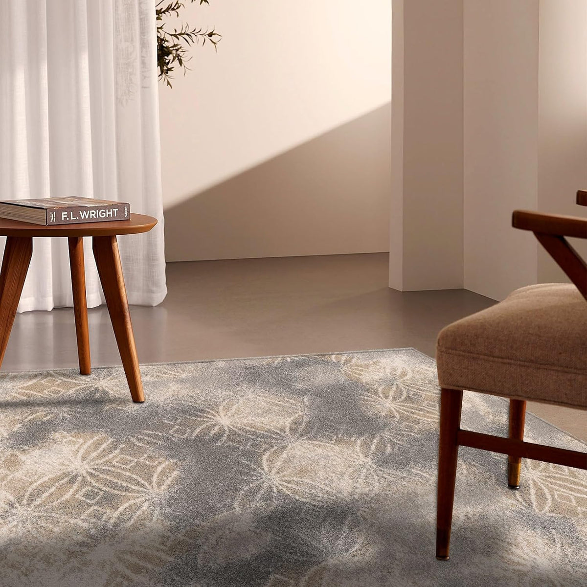 Grey Brown Plush Area Rug 4' x 6' B500858
