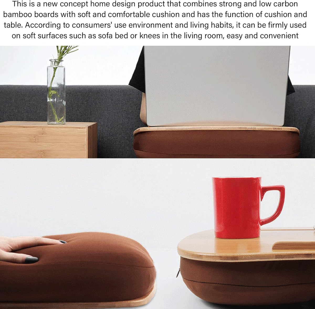 Bamboo Laptop Desk with Anti Slip Strip P643785