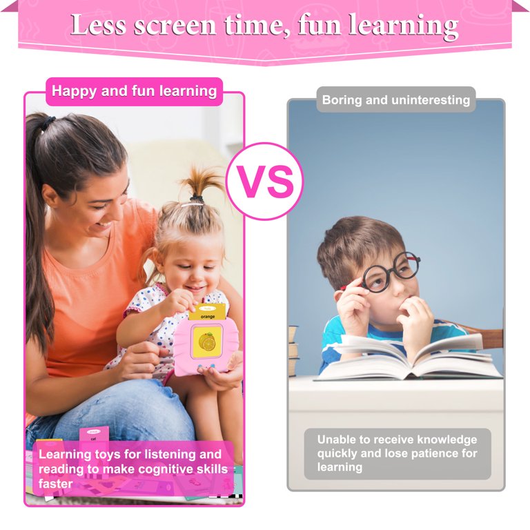 Pink Talking Flash Cards Toddler Toys P878