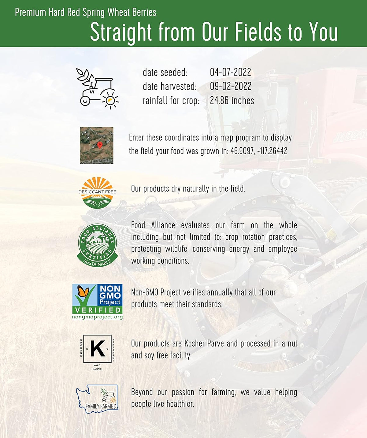 4 LBS Hard Red Spring Wheat Berries R45959