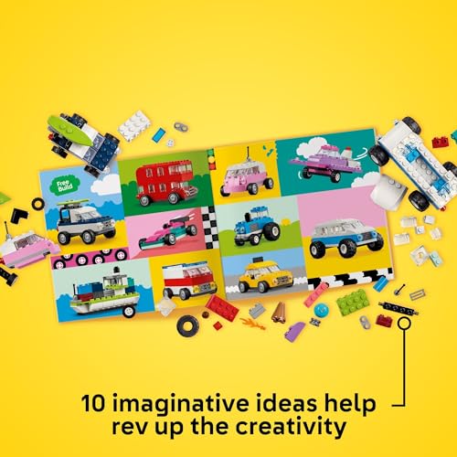Colorful Construction Brick Building Kit with Ice Cream Truck and Police Car Toy S793