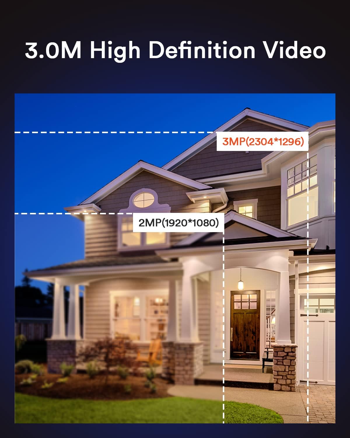 2K Security Camera Outdoor 3MP Color Night Vision Wireless Wi-Fi F96617