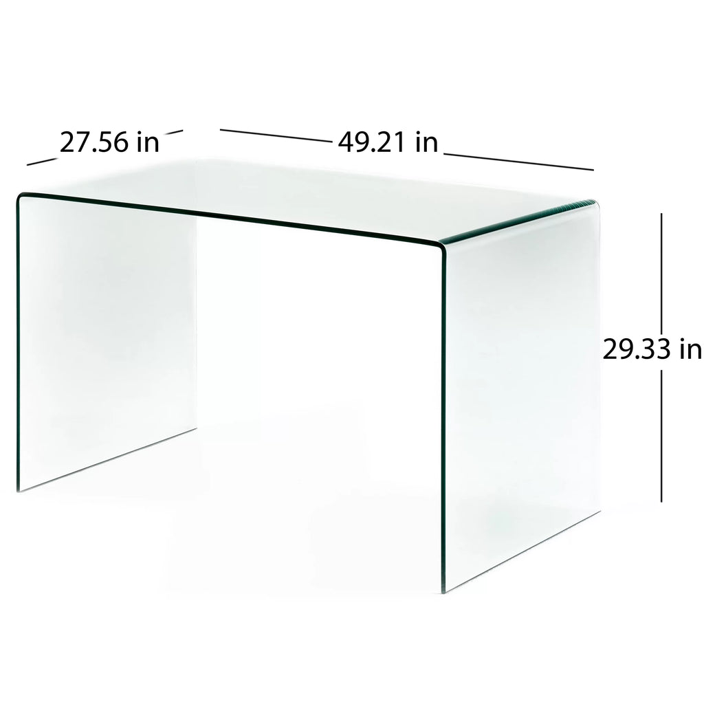 Clear Tempered Glass Writing Desk J2950