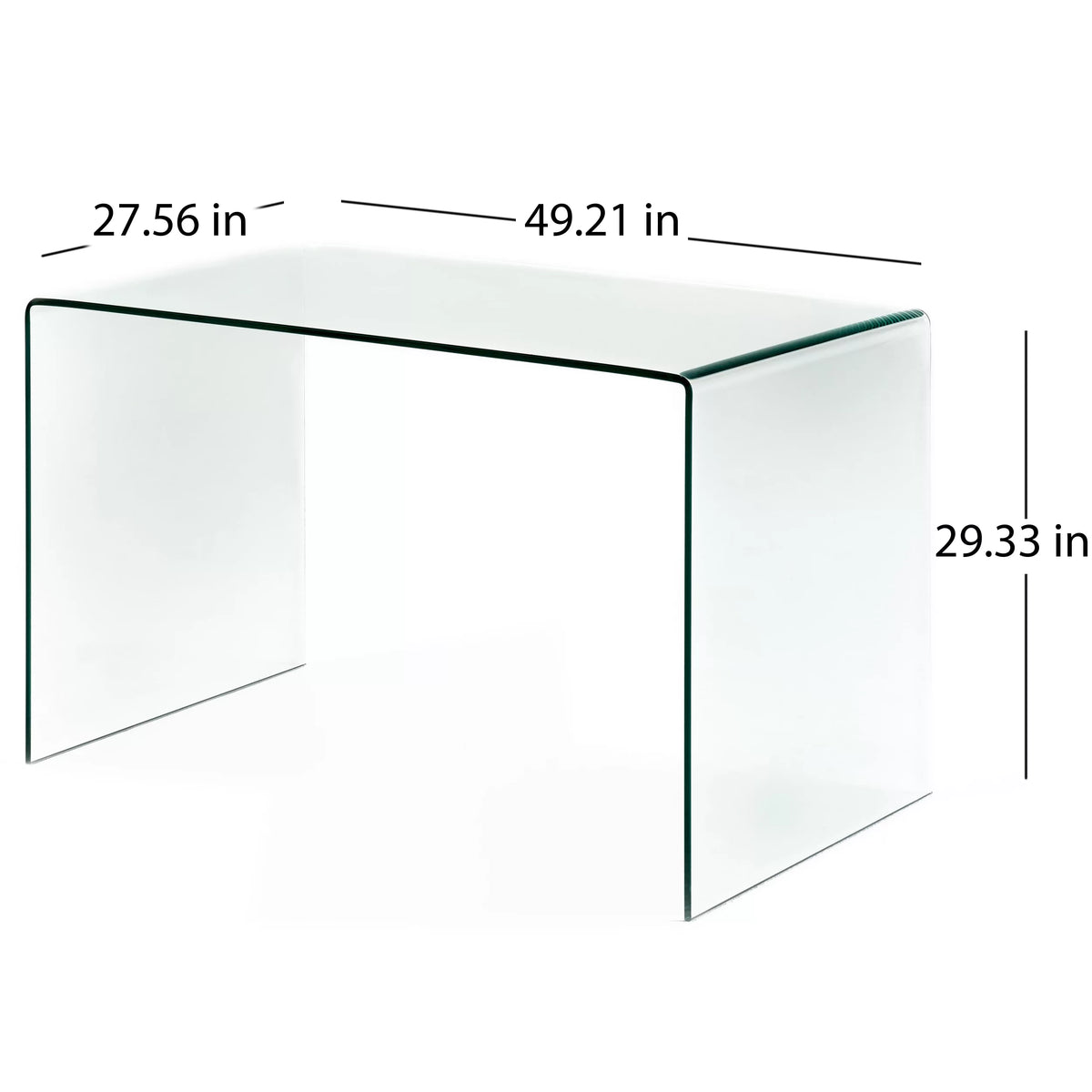 Clear Tempered Glass Writing Desk J2950