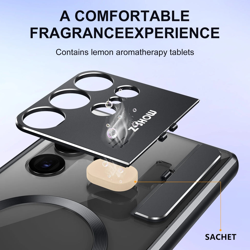 Rugged Aluminum Alloy Metal Case with Acrylic Clear Back Camera Lens Protective Cover Magnetic MagSafe Shockproof Case W965542