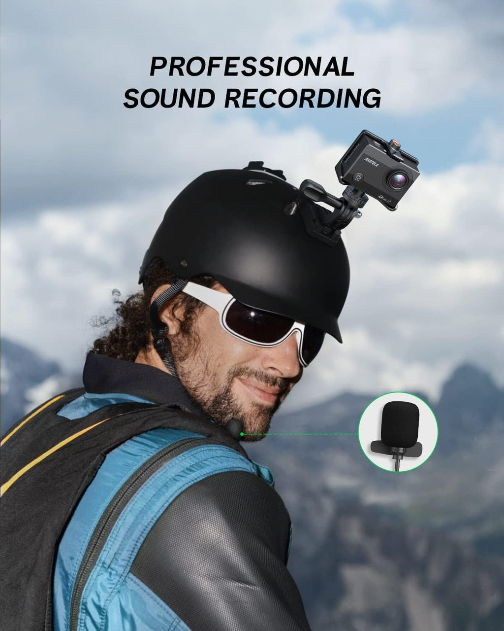 4K/30FPS 20MP WiFi Waterproof Action Camera with 2 Batteries and Helmet Accessories Kit O12720