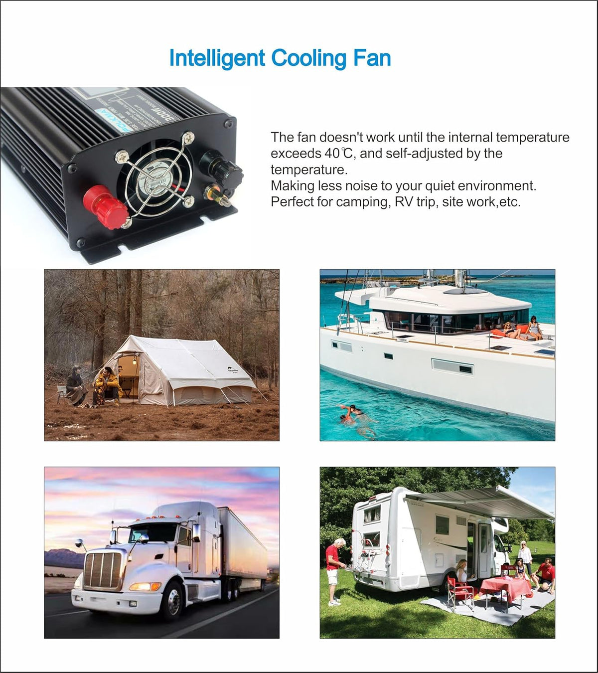 300W Pure Sine Wave Power Inverter with LCD Display DC 12V to 110V AC with USB Charger T5591