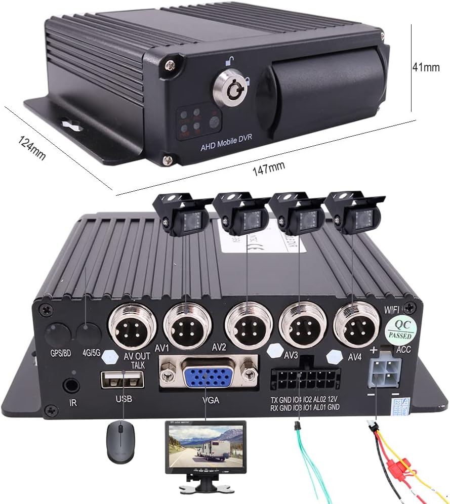 4 Channel 1080P Mobile Car DVR Video Recorder T3195