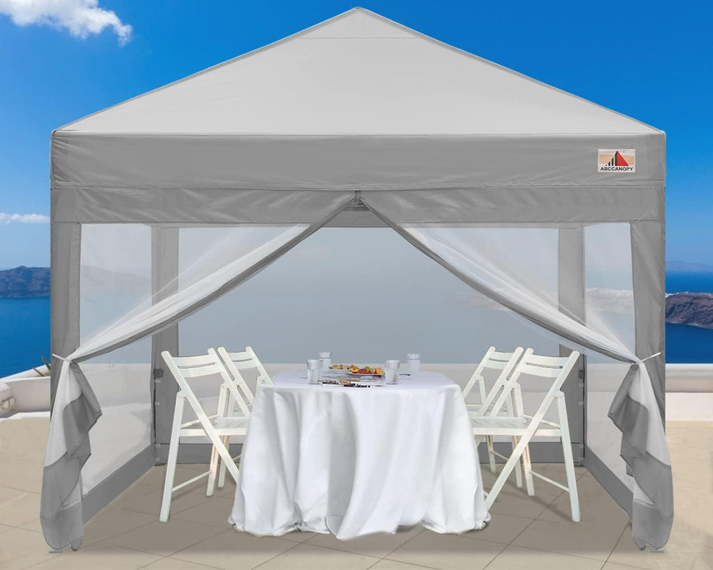 10x10 Pop up Canopy Tent with Mesh Walls and Carry Bag T853
