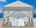 10x10 Pop up Canopy Tent with Mesh Walls and Carry Bag T853