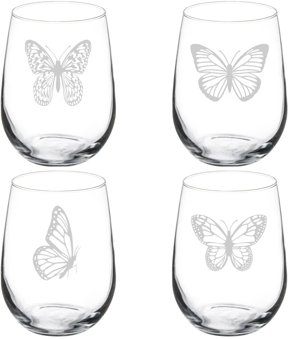 Set of 4 Stemless Wine Glasses L2712