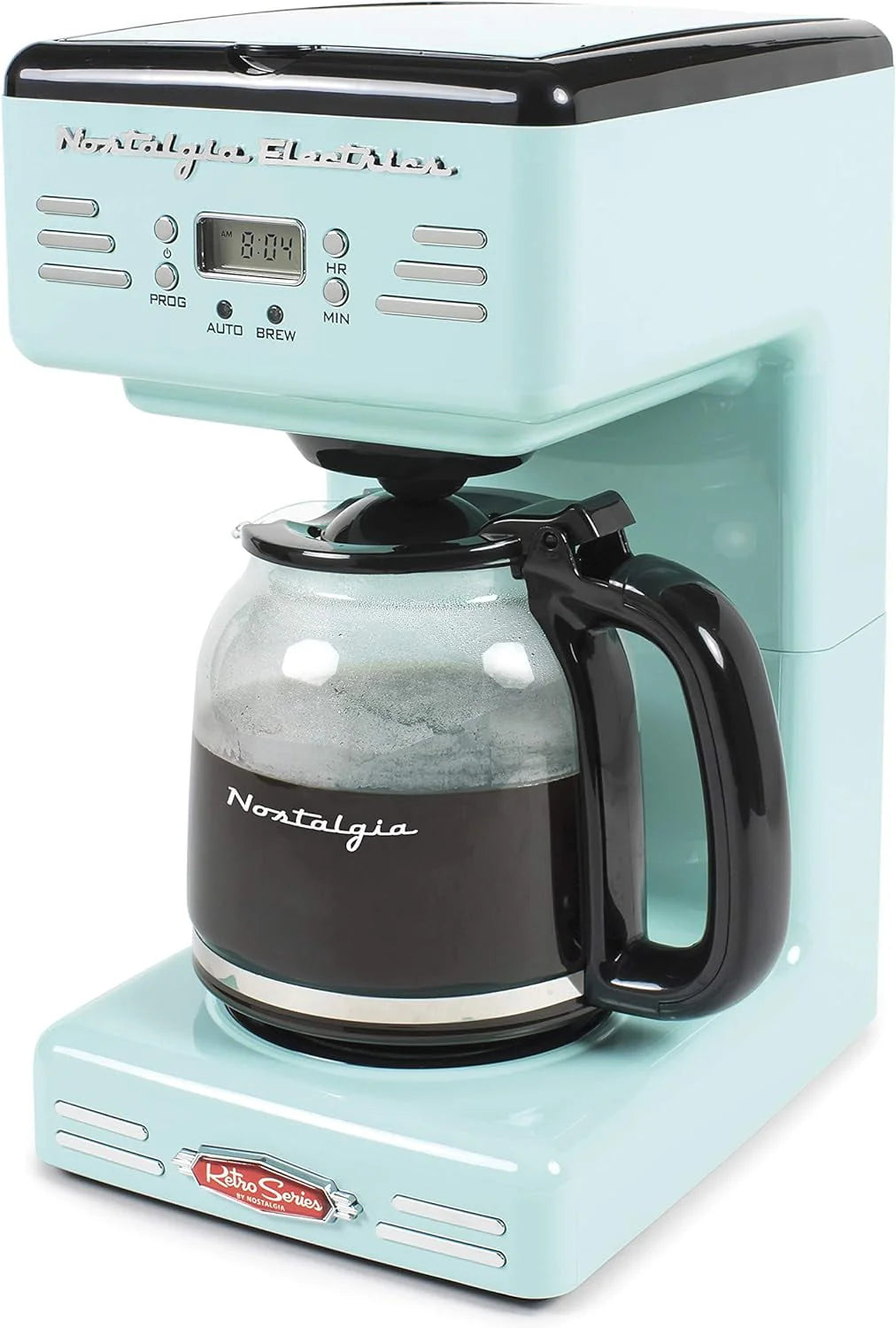 Aqua 12-Cup Programmable Retro Coffee Maker J7074