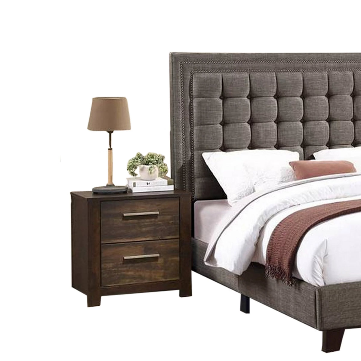Queen Size Tufted Upholstery Bed K1860