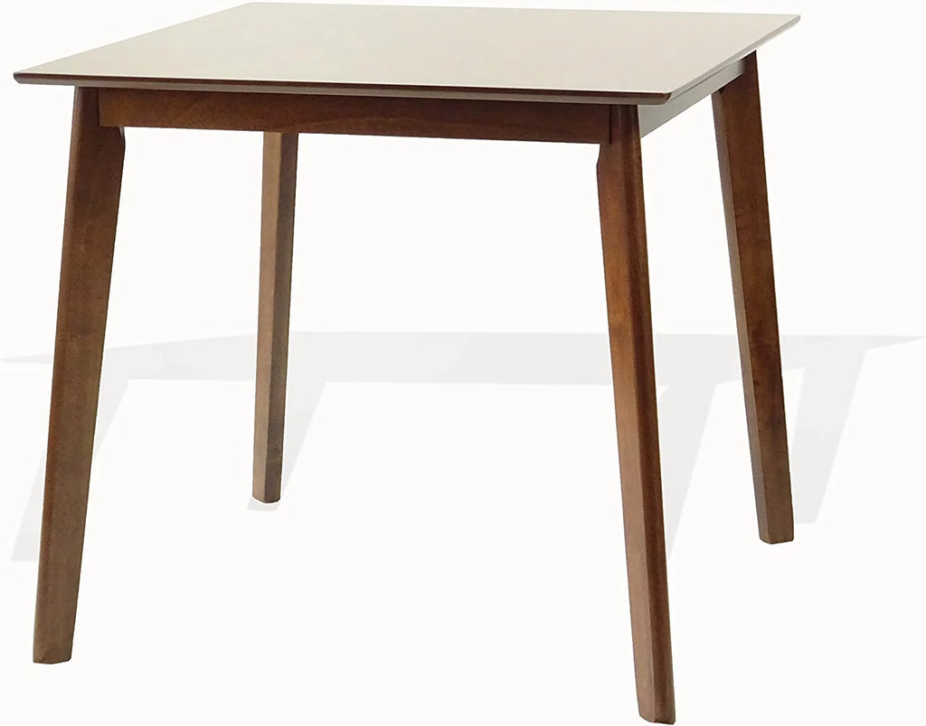 Set of 3 Square Dining Table and 2 Side Chairs Solid Wood Medium Brown F412