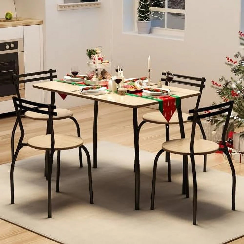 Dining Table Set for 4 with Chairs and Bench J420