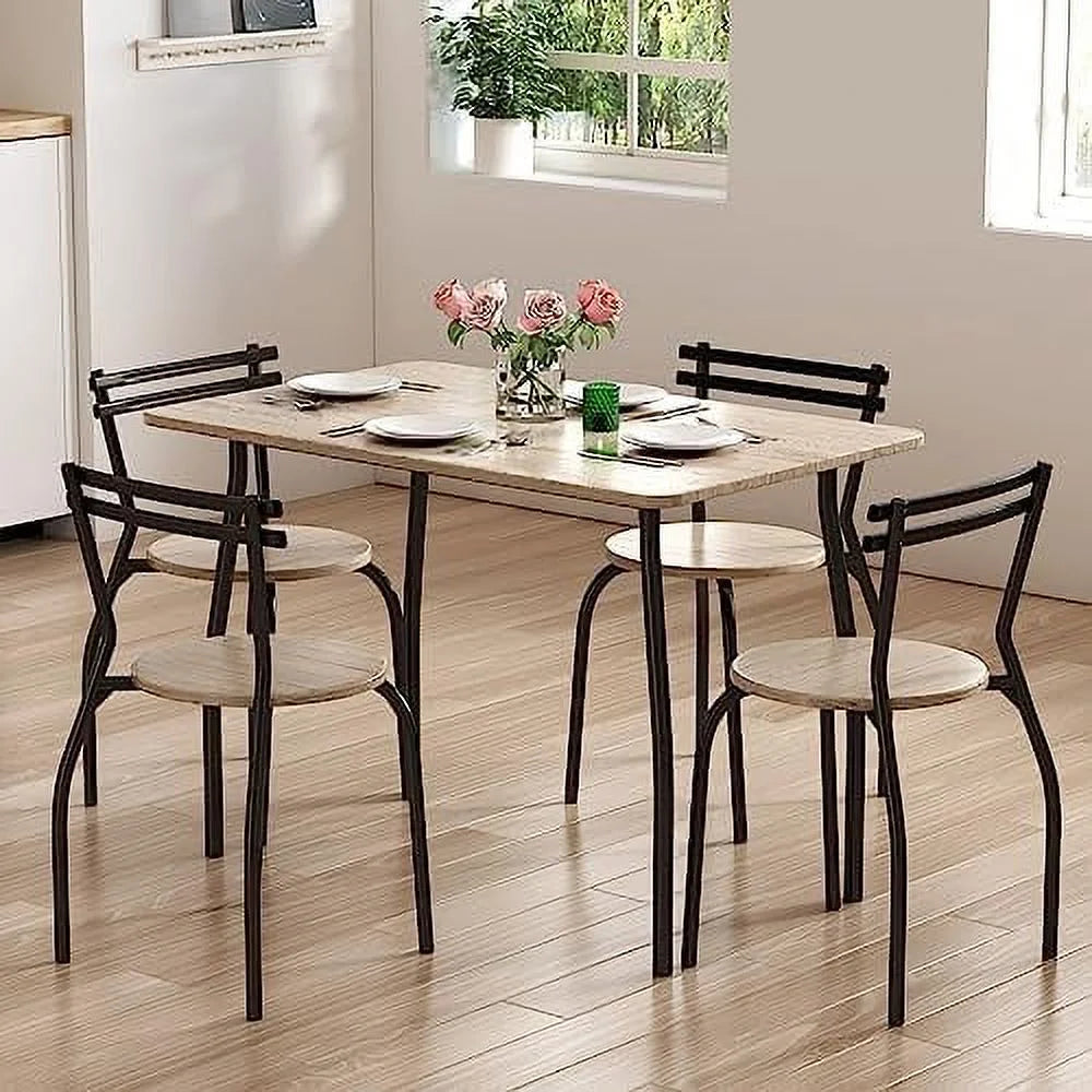 Dining Table Set for 4 with Chairs and Bench J420