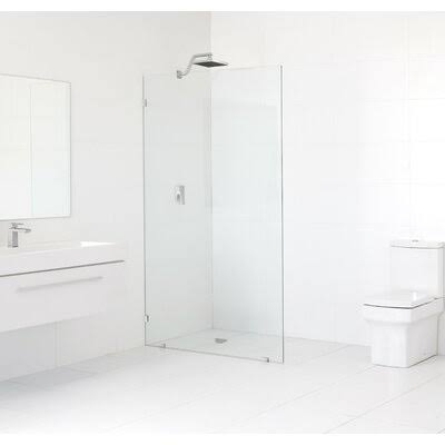 43" x 78" Frameless Fixed Glass Panel Chrome A70305