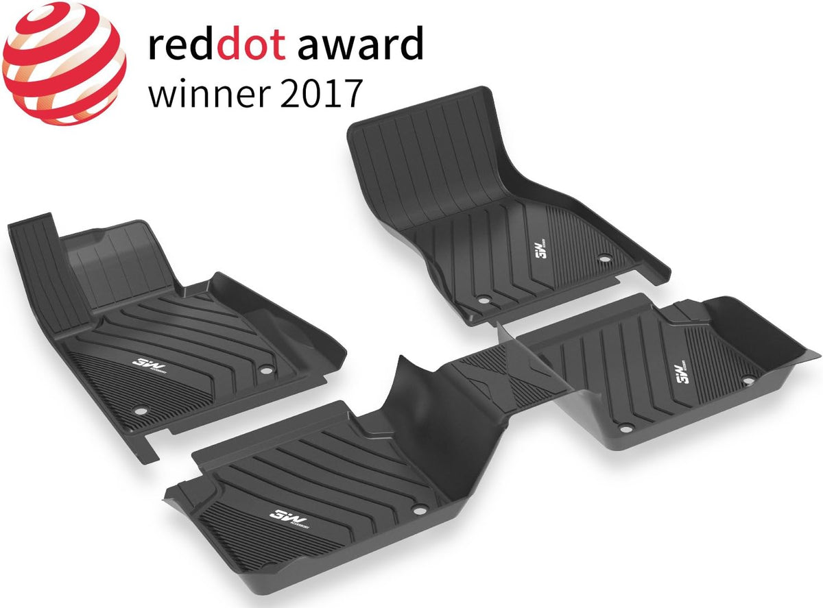 TPE Custom Fit Floor Liner for BMW 3 Series G20, 1st and 2nd Row Full Set Car Mats Black H787696