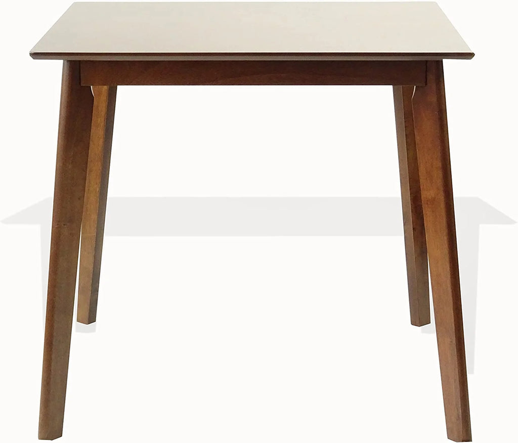 Set of 3 Square Dining Table and 2 Side Chairs Solid Wood Medium Brown F412