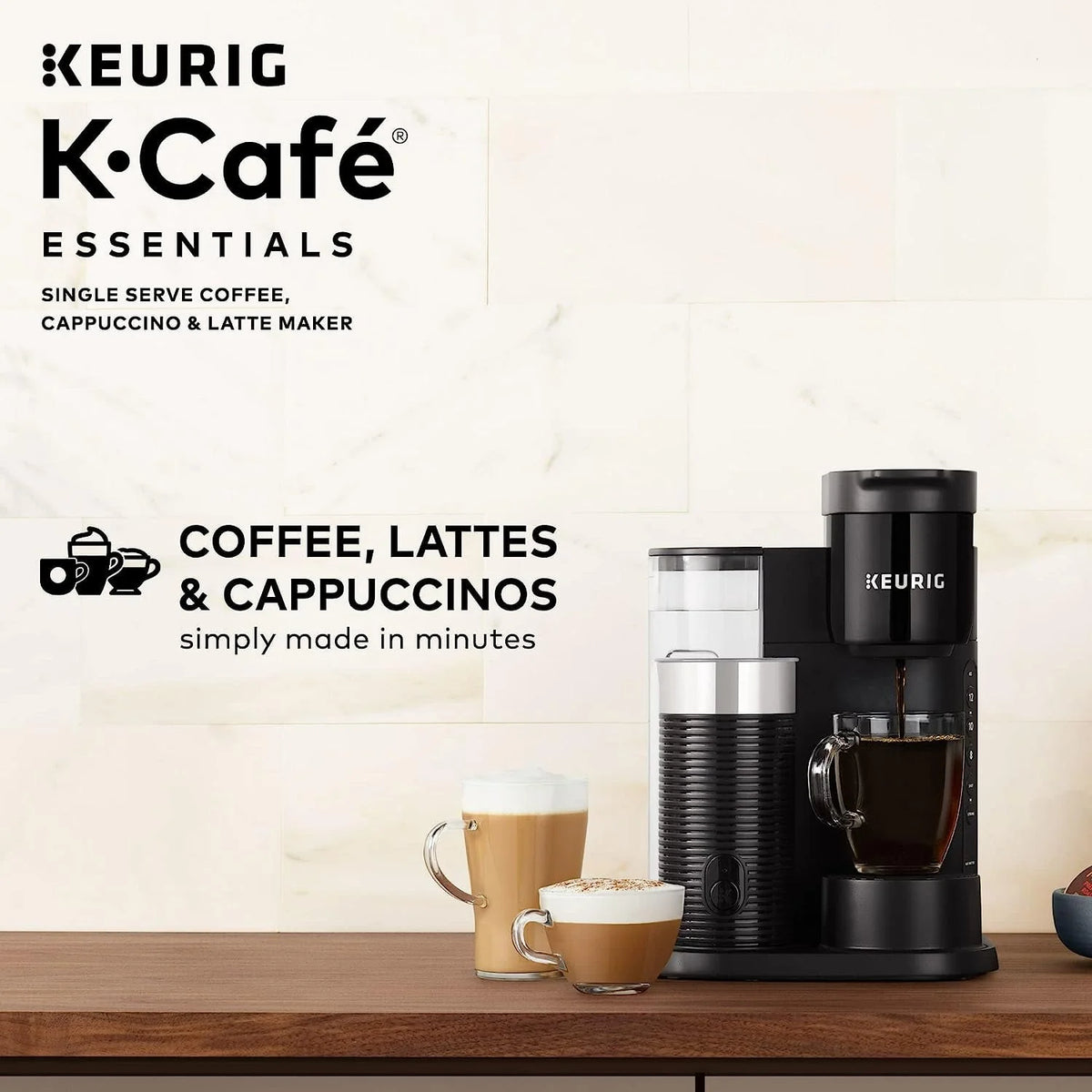 Black Single Serve Coffee Latte and Cappuccino Maker K6652
