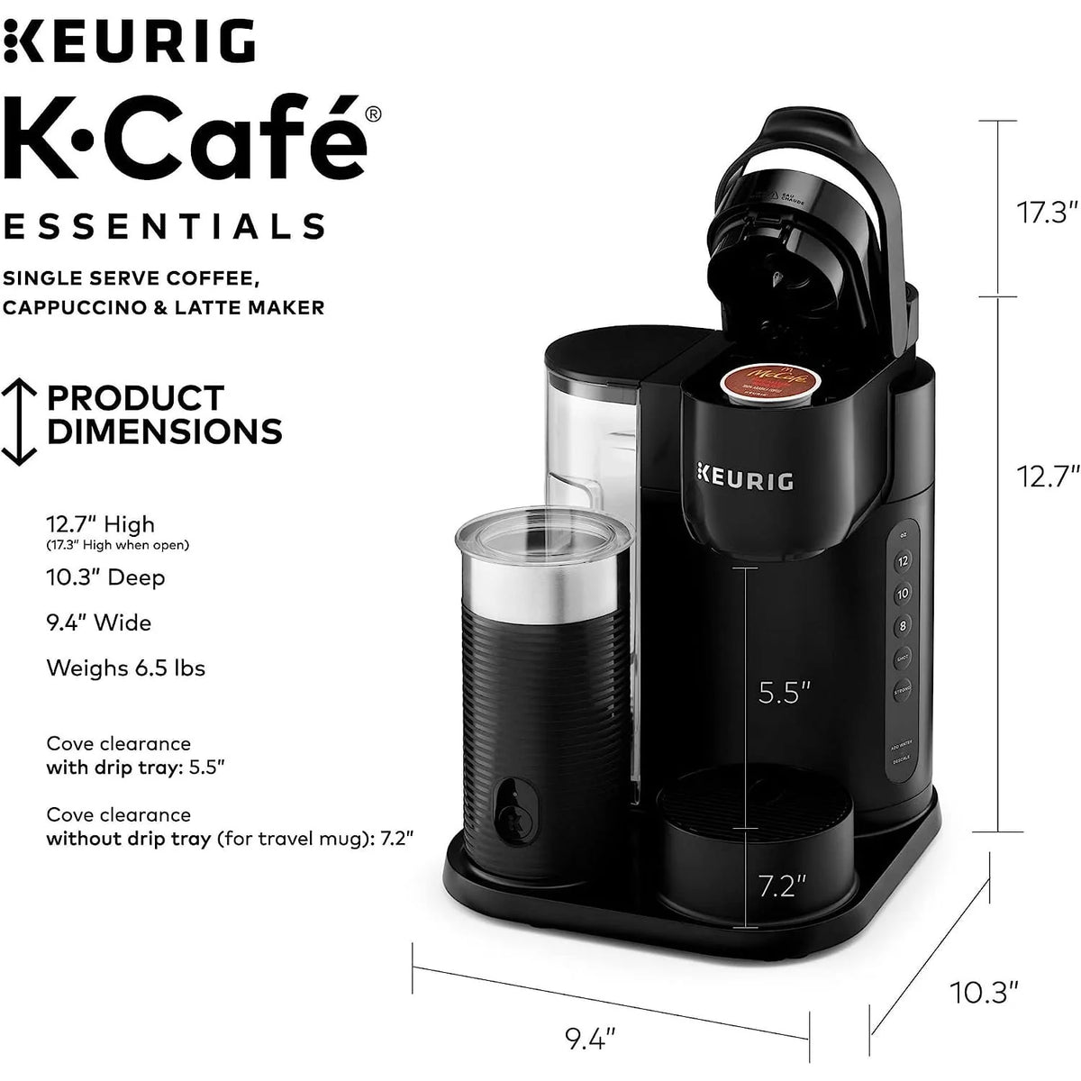 Black Single Serve Coffee Latte and Cappuccino Maker K6652