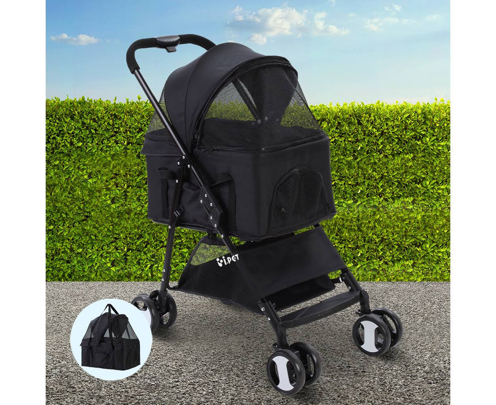 Black 3 in 1 Foldable Pet Stroller L2502