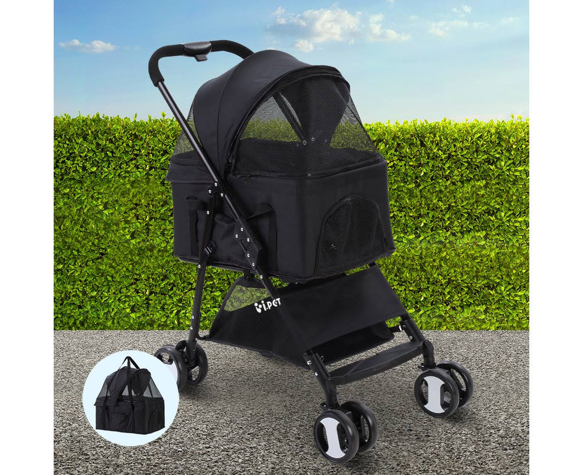 Black 3 in 1 Foldable Pet Stroller L2502