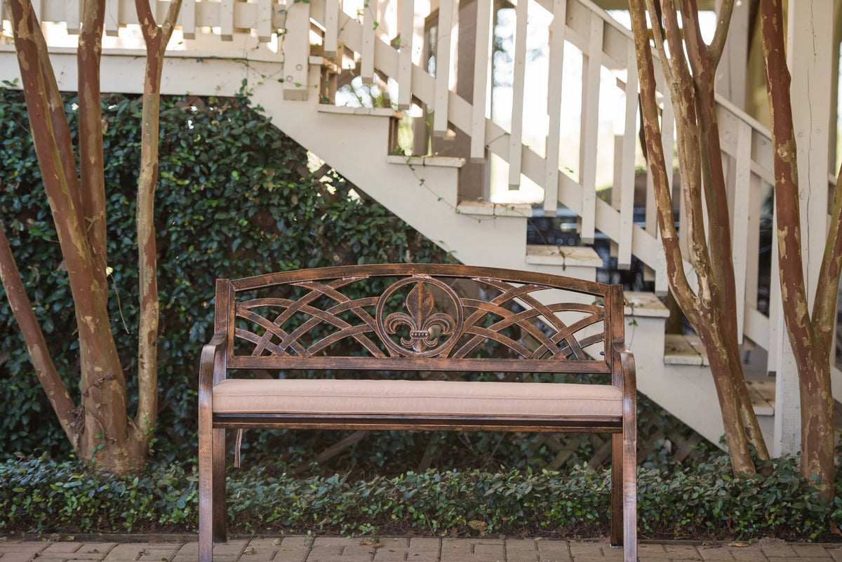Bronze Metal Patio Bench R693225