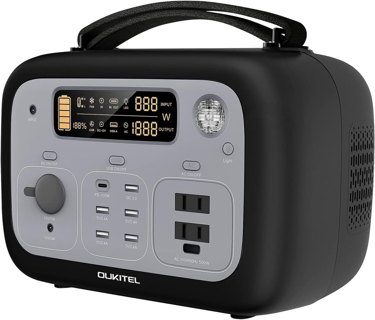 Portable Power Station 500Wh 500W Solar Generator V69401