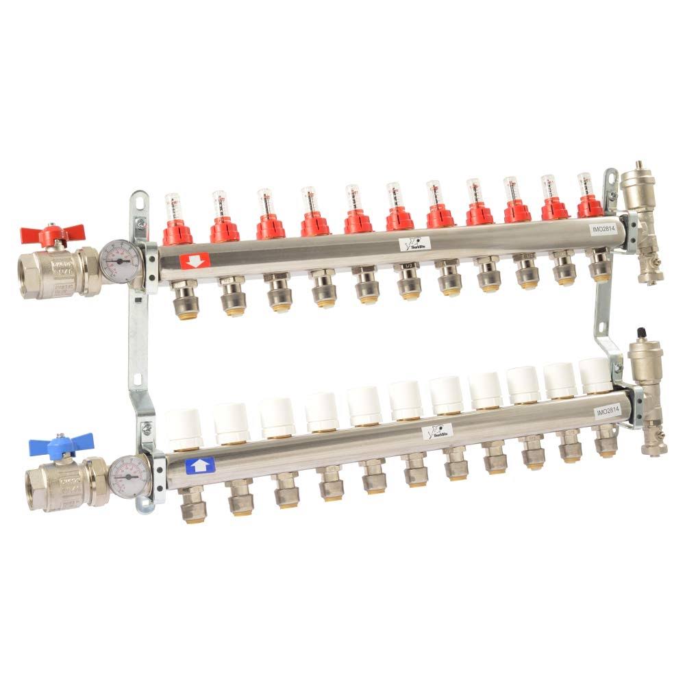 11-Port Radiant Manifold, Stainless Steel T805