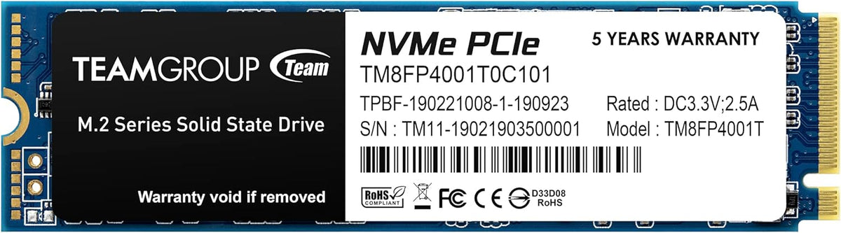 4TB NVMe PCIe Gen3x4 M.2 2280 Internal SSD I875456