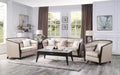 Beige Fabric Loveseat with 2 Pillows M613967