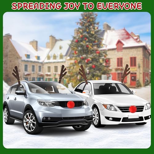 2 Pack Red Nose Car Antler Christmas Decorations S92455