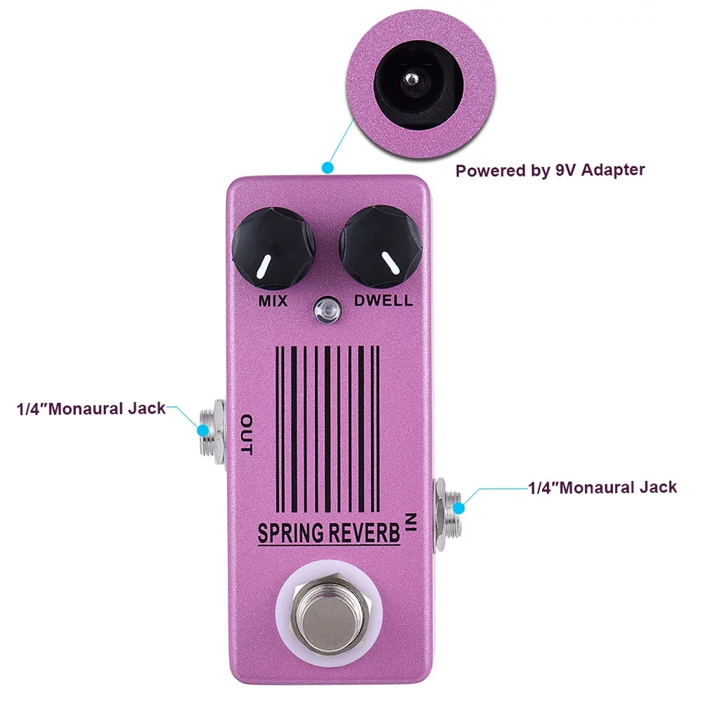 Compact Spring Reverb Pedal True Bypass U546