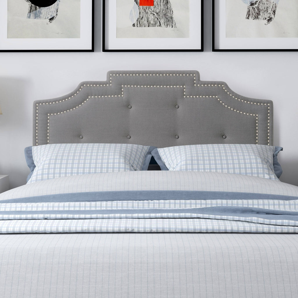 Navy Blue Button Tufted Headboard J867