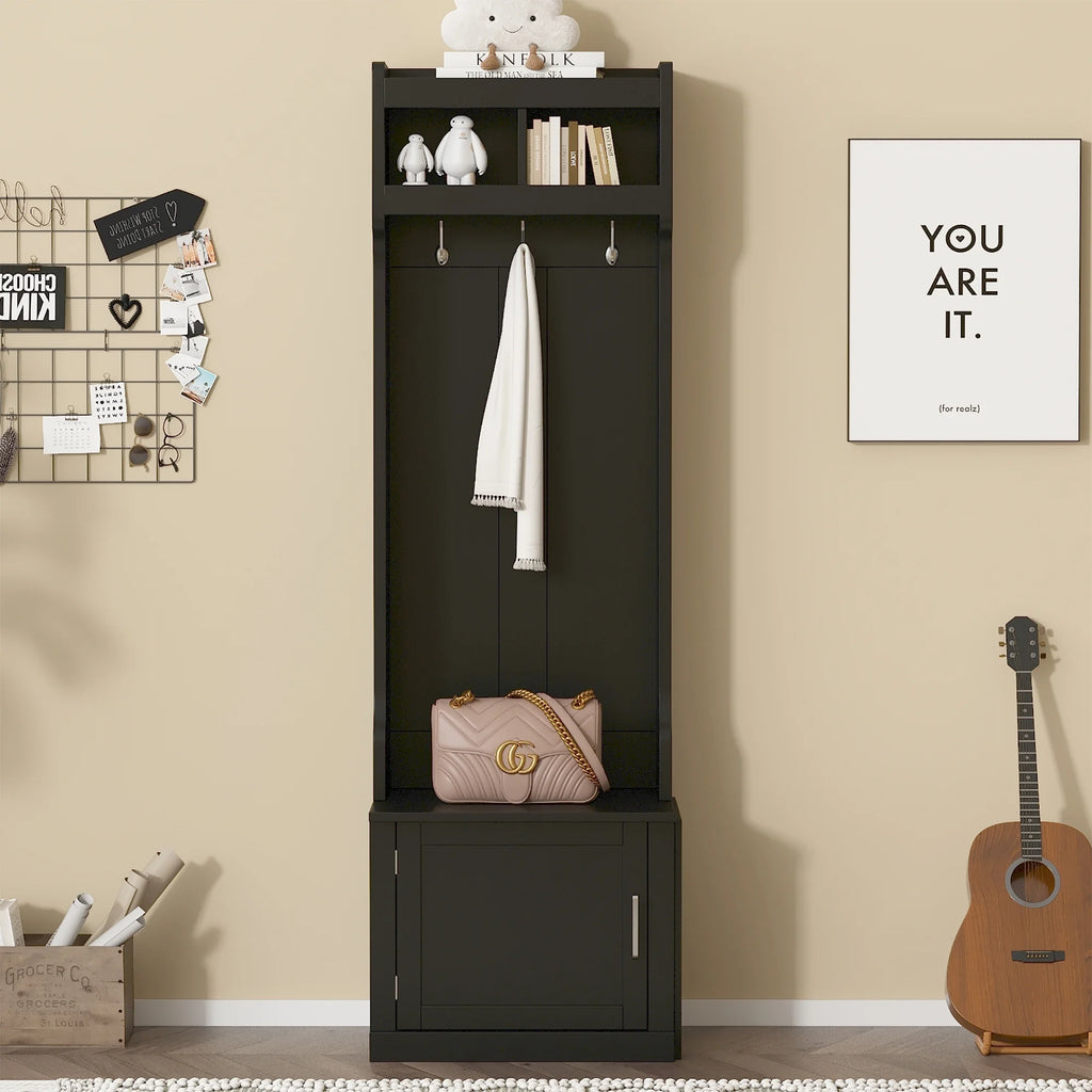 Multi-functional Hall Tree with Cabinet & 6 Hooks V612903