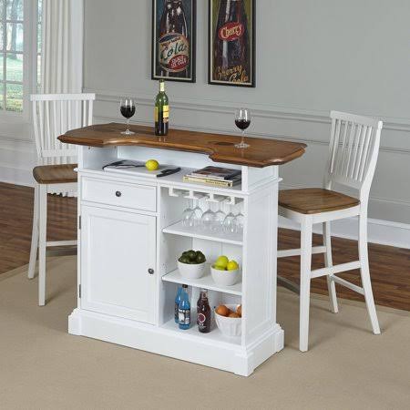 Black Bar and Two Stools O21924