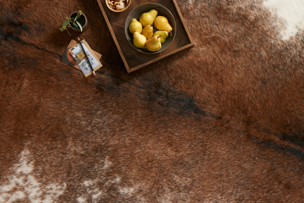 Ivory Faux Cowhide Area Rug Q6994