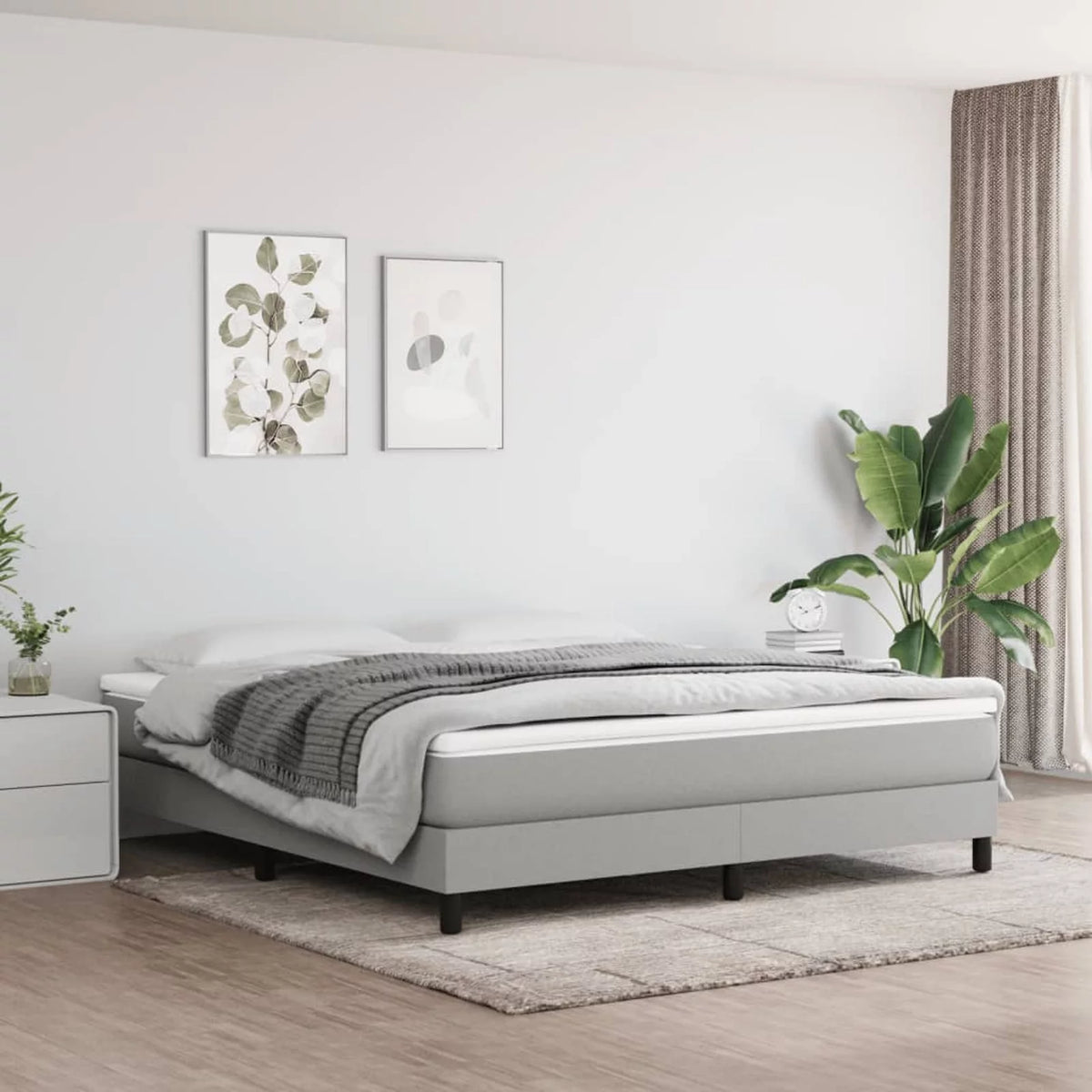 California King Pocket Spring Bed Gray Fabric C283