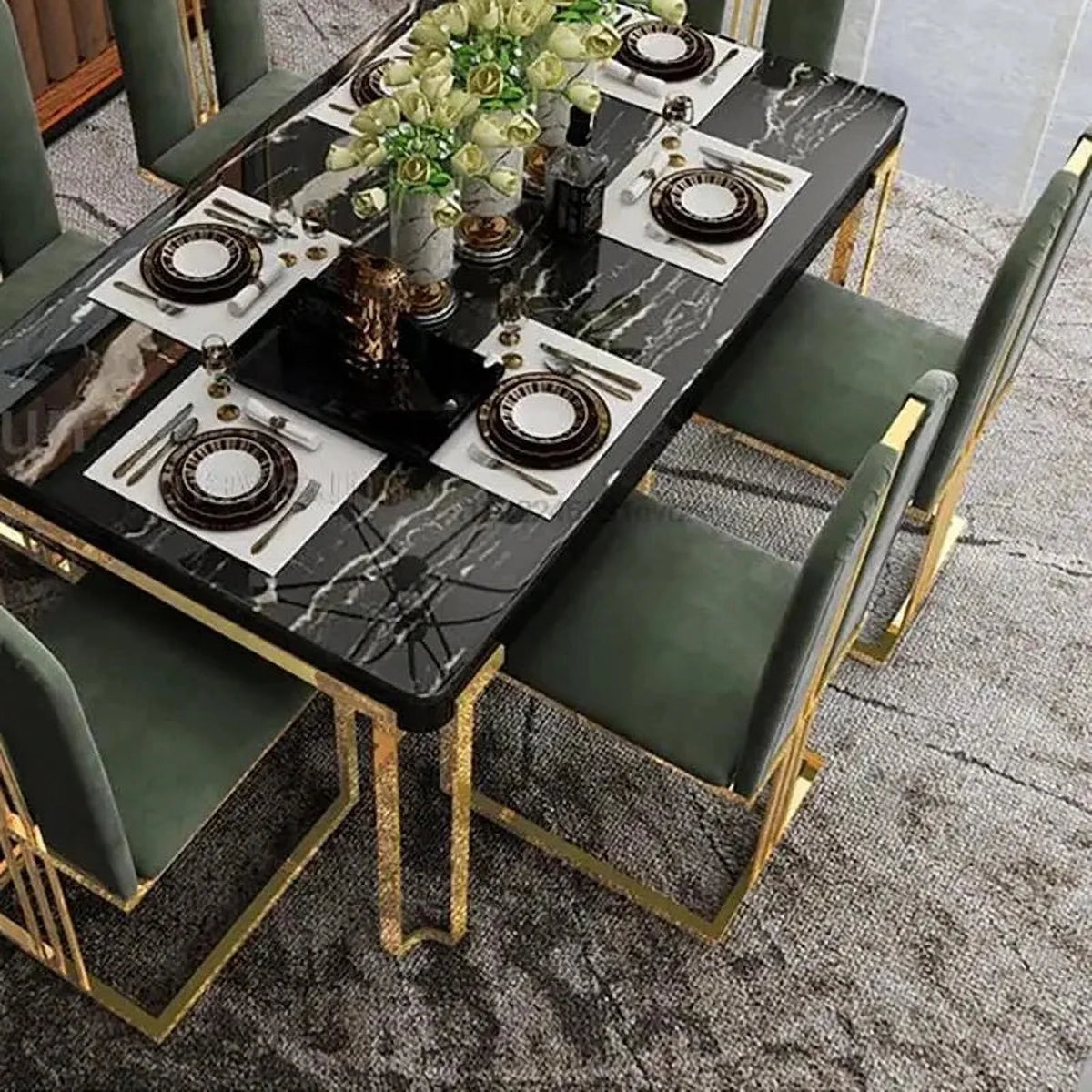 Rectangular Stainless Steel Dining Table B749