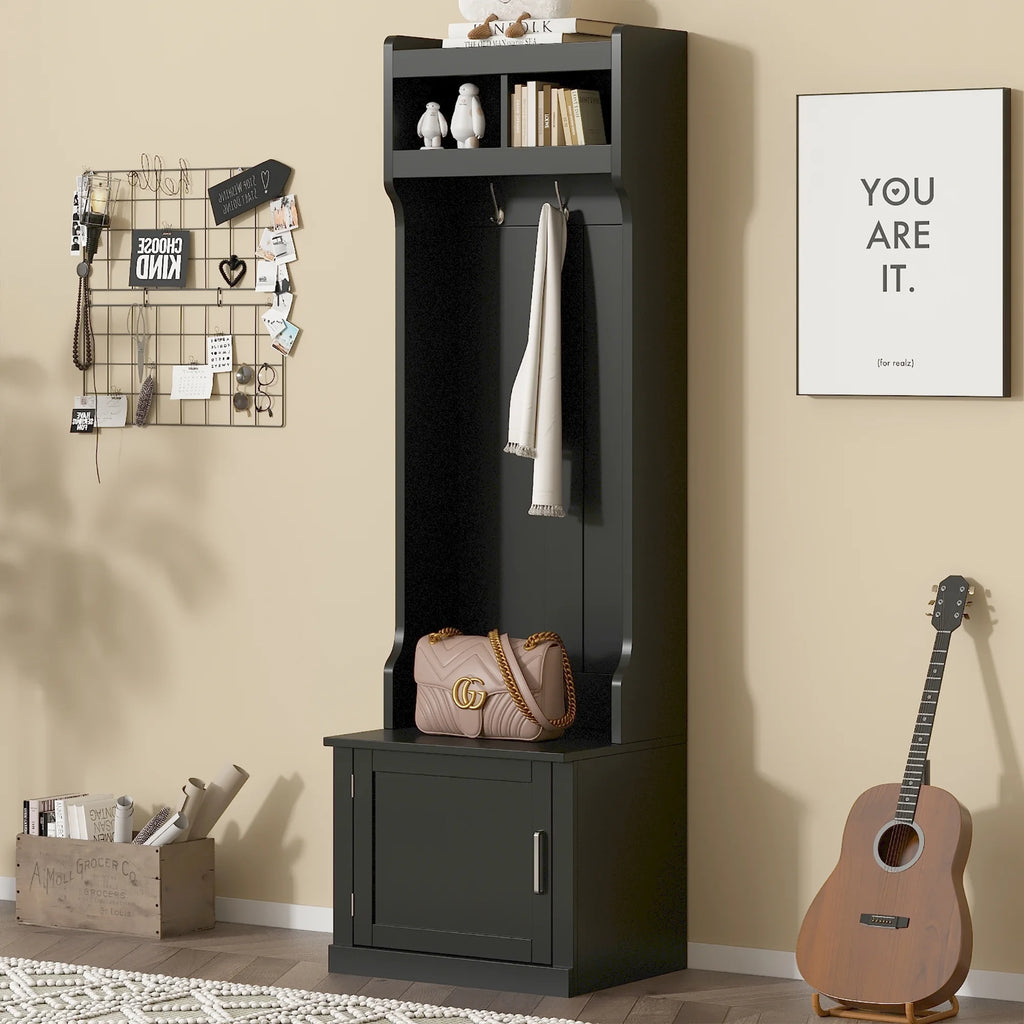 Multi-functional Hall Tree with Cabinet & 6 Hooks V612903