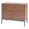 35.5" Wood & Steel 3 Drawer Chest in Newton Brown/Black O413